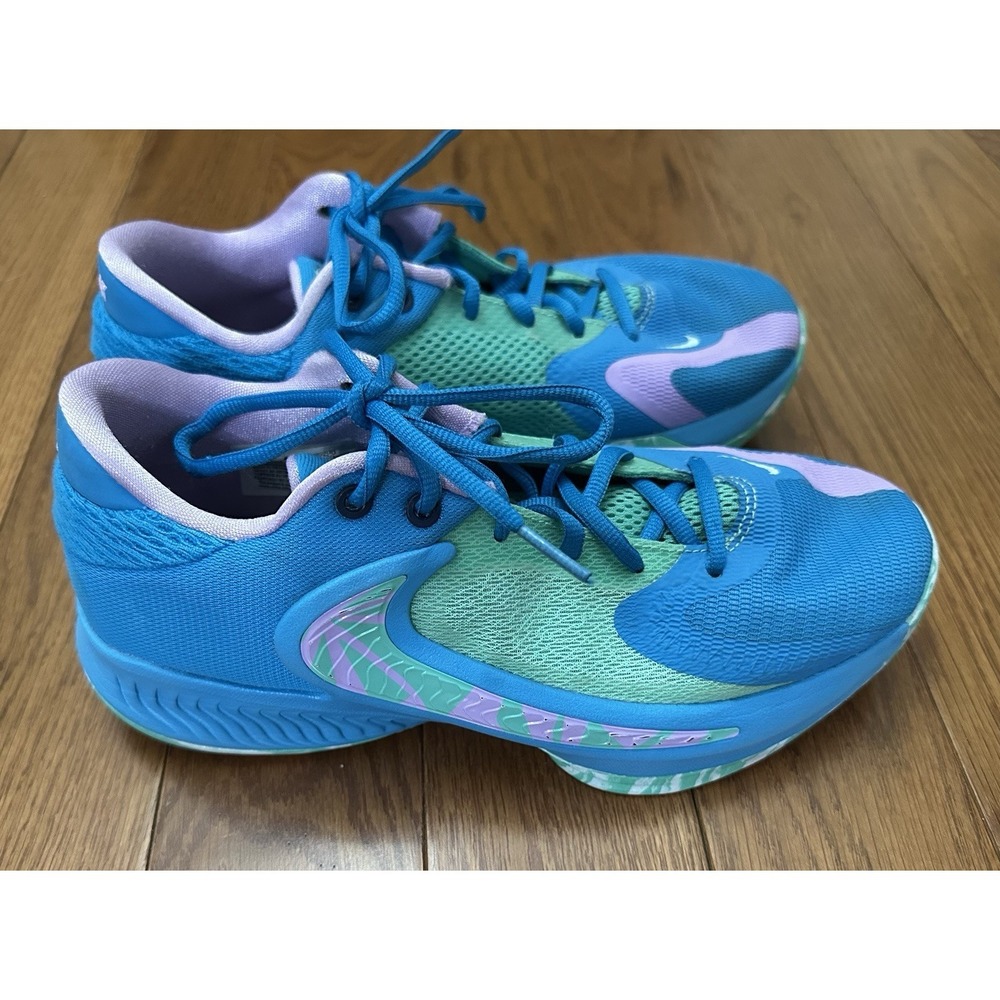 Nike Zoom Freak-4 Birthstone Shoes Boys Size 6.5Y‎ Blue Sneakers DQ0553-400